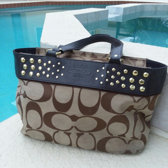 Coach Handbags - COACH Signature Brown C Handbag Tote Hobo Satchel